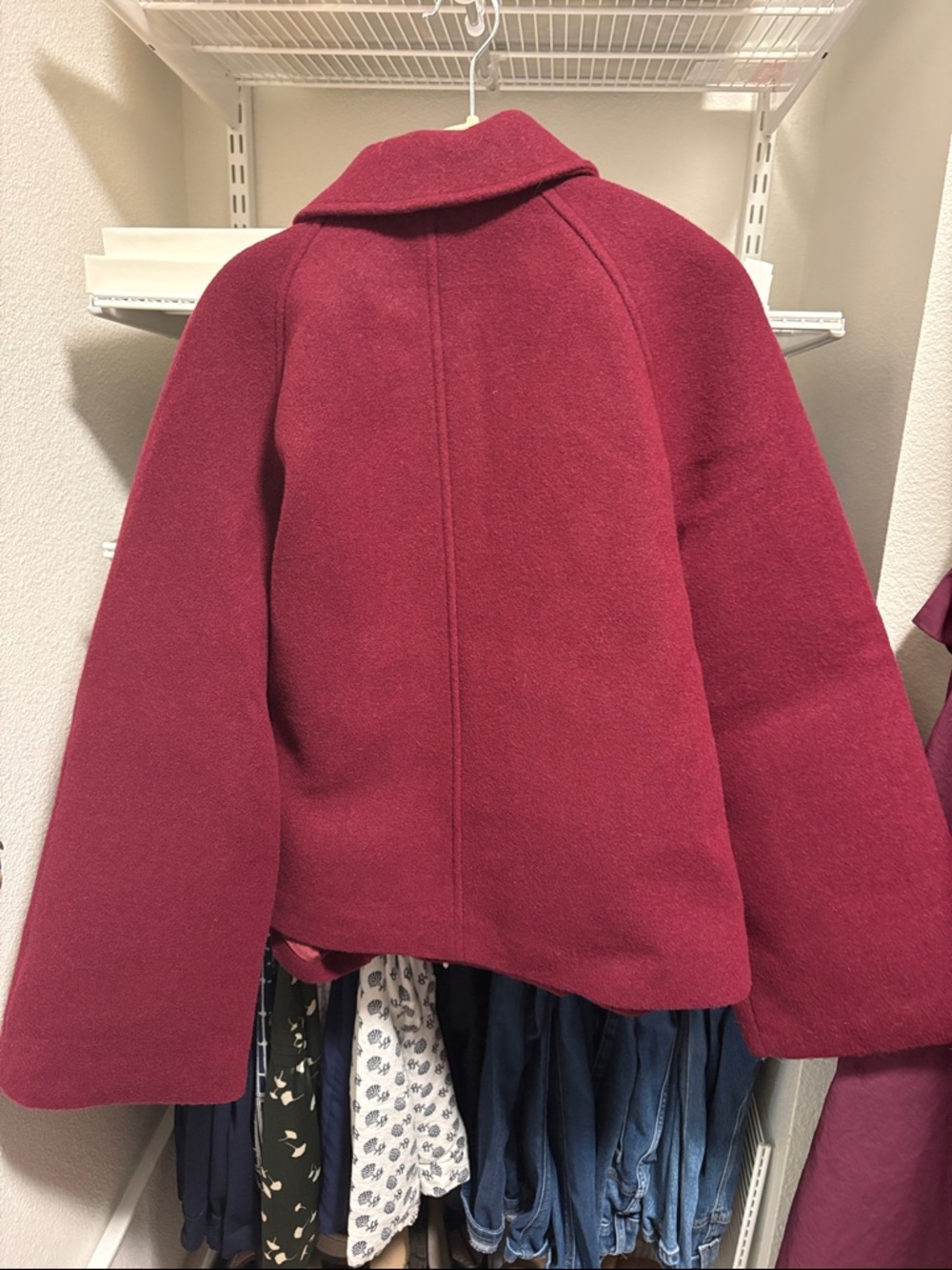 J. Crew Deep Berry Wool Button Jacket - Picture 5 of 9